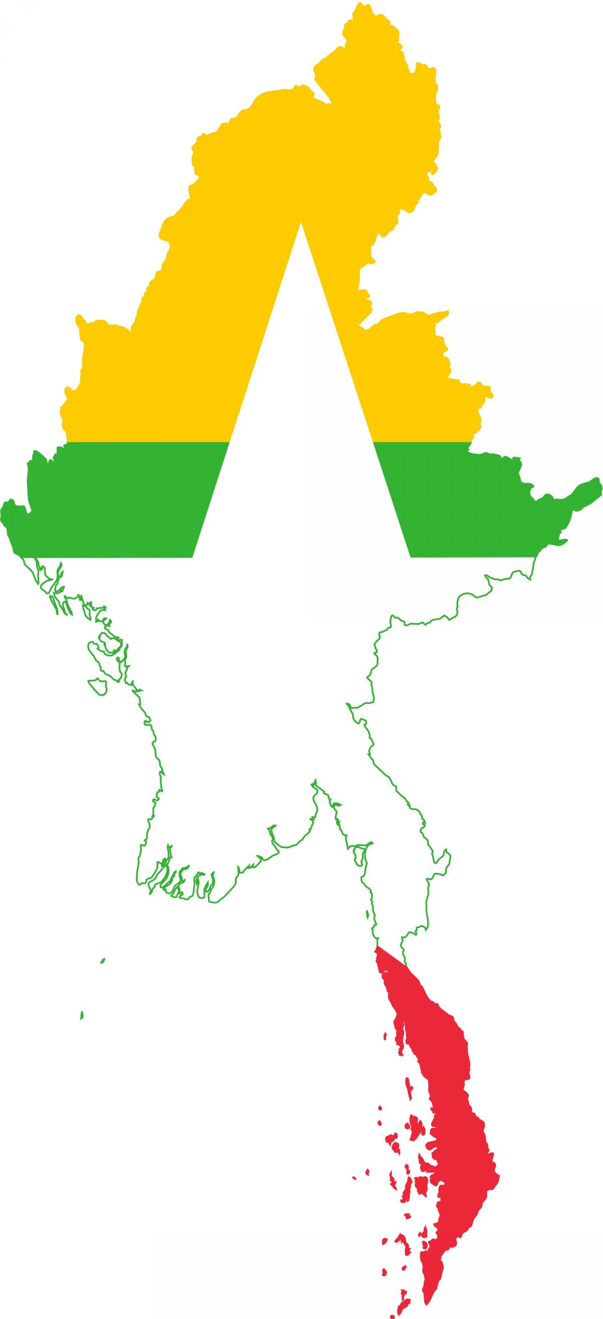 Kaart van Myanmar logo