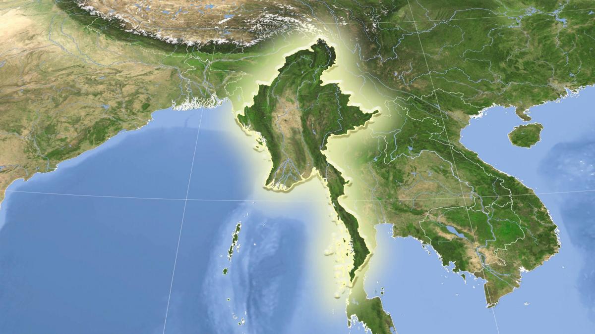 Myanmar satelliet kaart leef