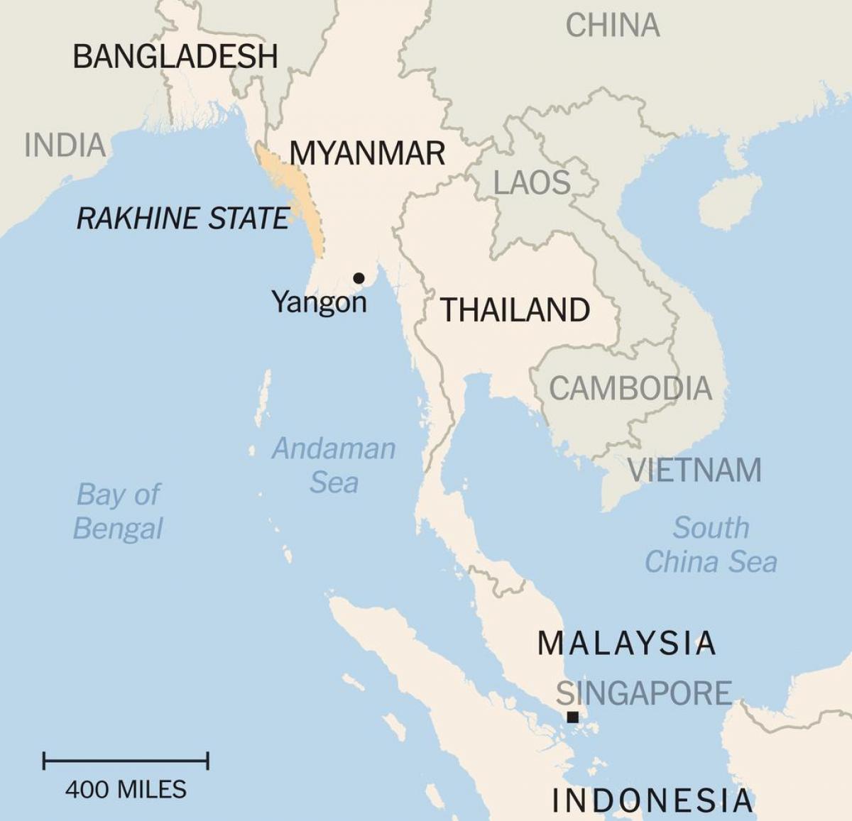 rakhine state Myanmar kaart