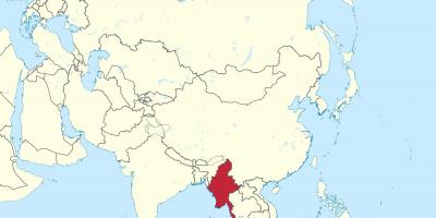 Wêreld kaart Myanmar Birma