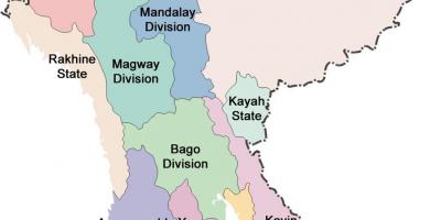 Myanmar kaart en state