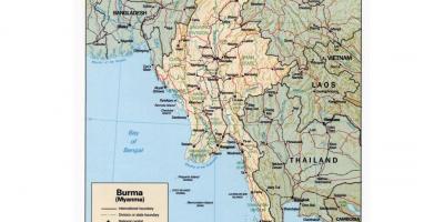 Kaart van Myanmar met stede