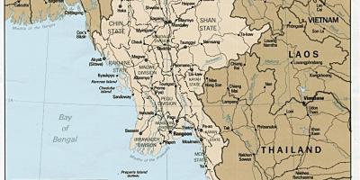Yangon Birma kaart