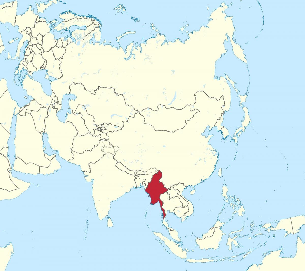 wêreld kaart Myanmar Birma