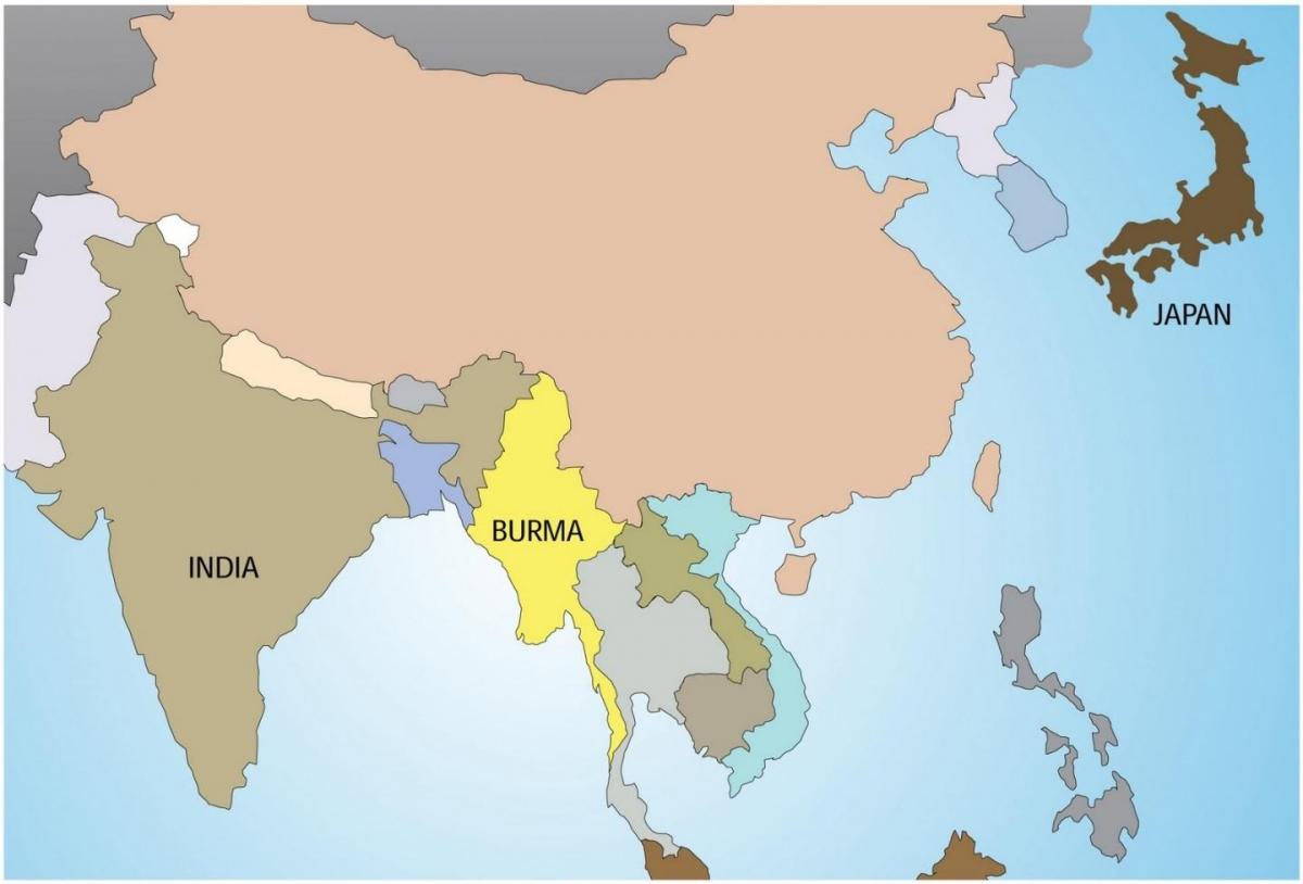 Myanmar in die wêreld kaart