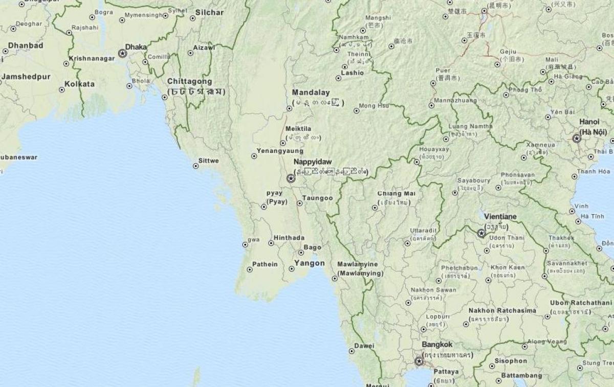 gps-kaart vir Myanmar