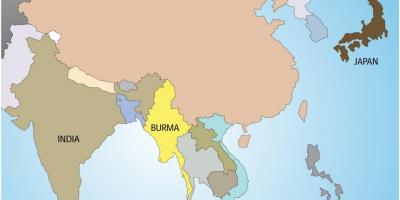 Myanmar in die wêreld kaart