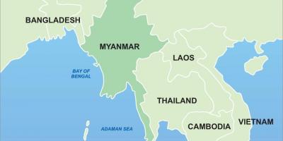Myanmar op asië kaart